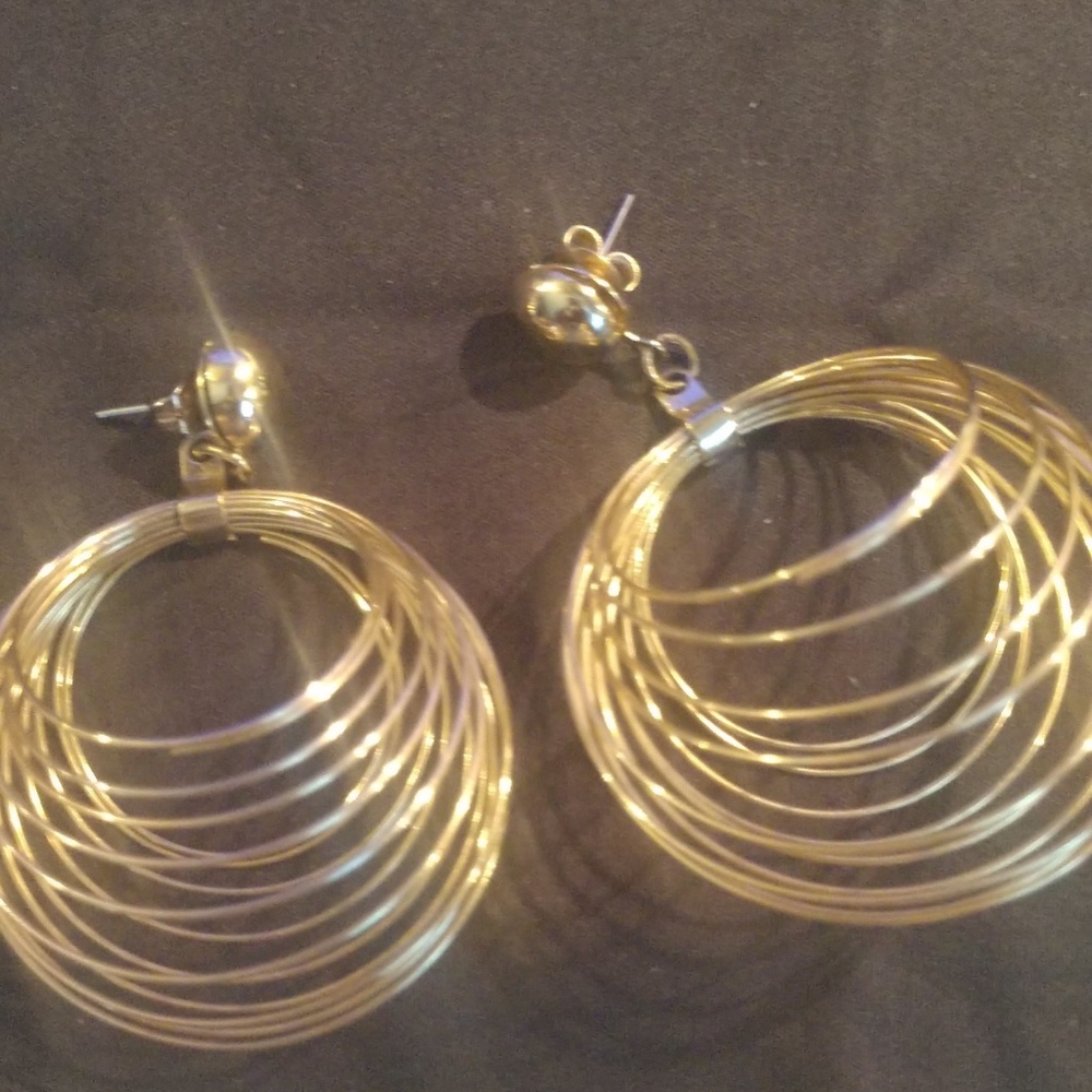 Earrings gold hoops - Picture 3 of 3